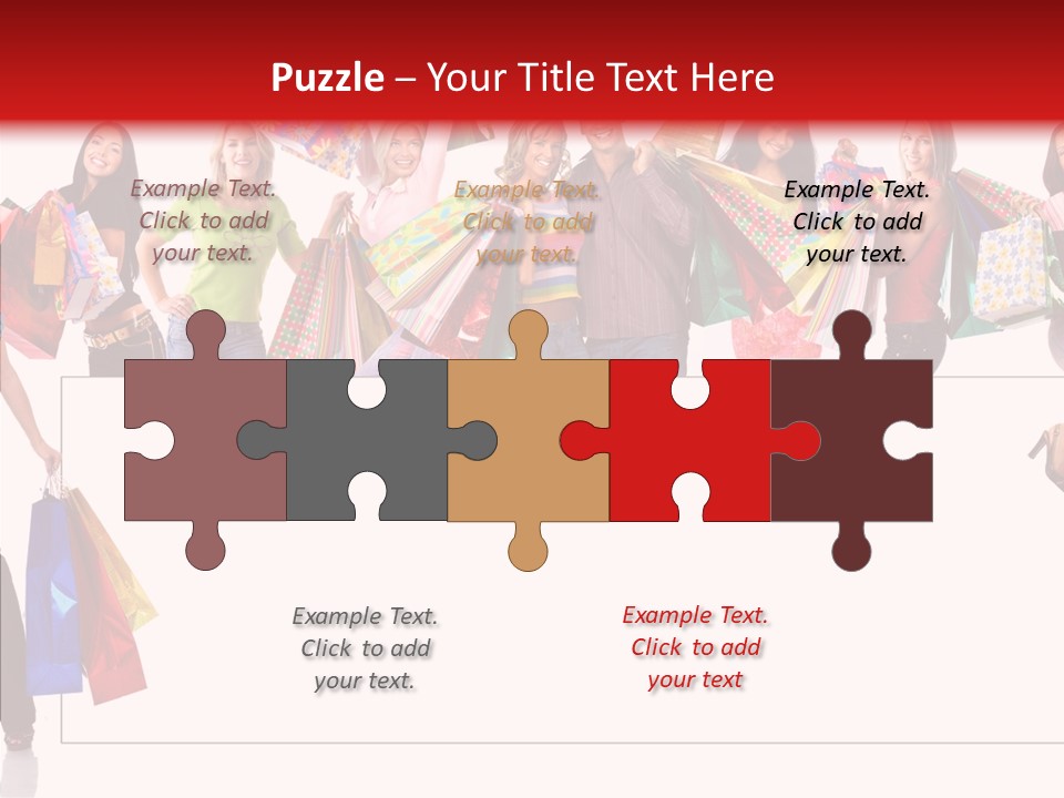 Isolated Lady Shopping PowerPoint Template