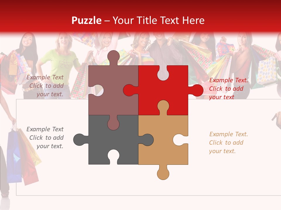 Isolated Lady Shopping PowerPoint Template