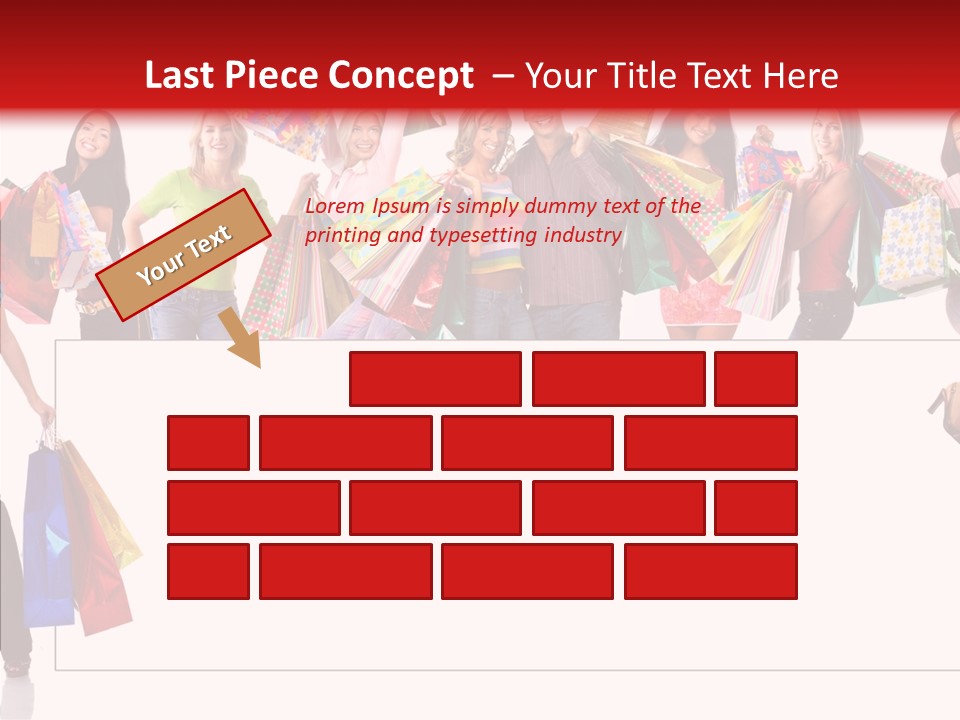 Isolated Lady Shopping PowerPoint Template