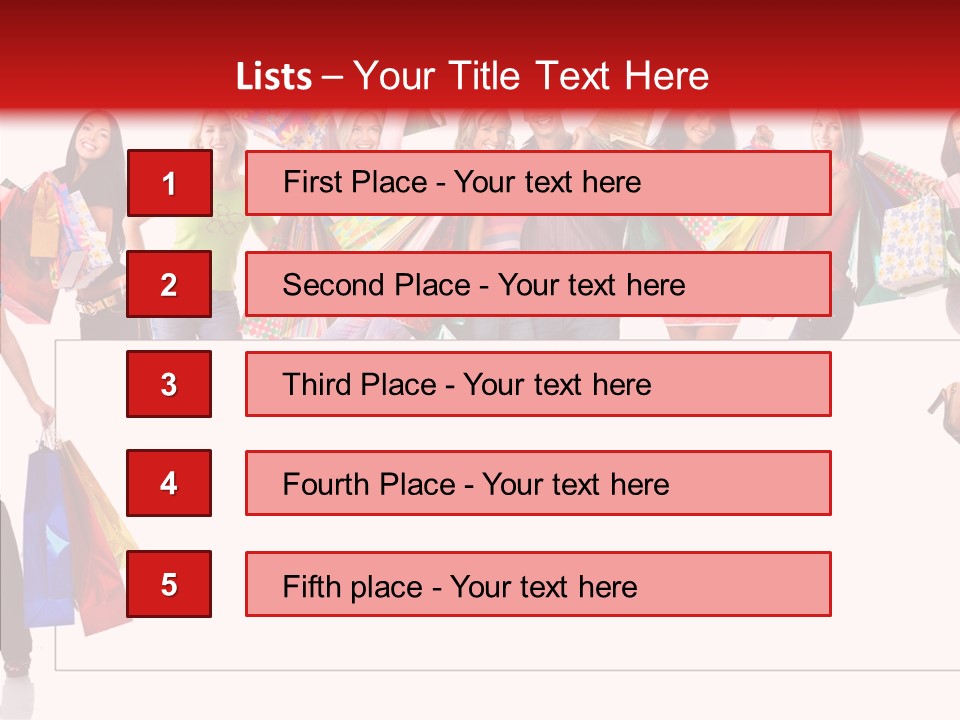 Isolated Lady Shopping PowerPoint Template