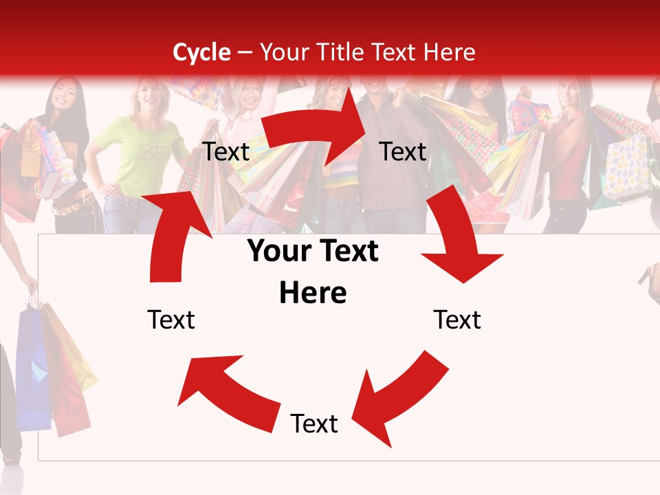 Isolated Lady Shopping PowerPoint Template