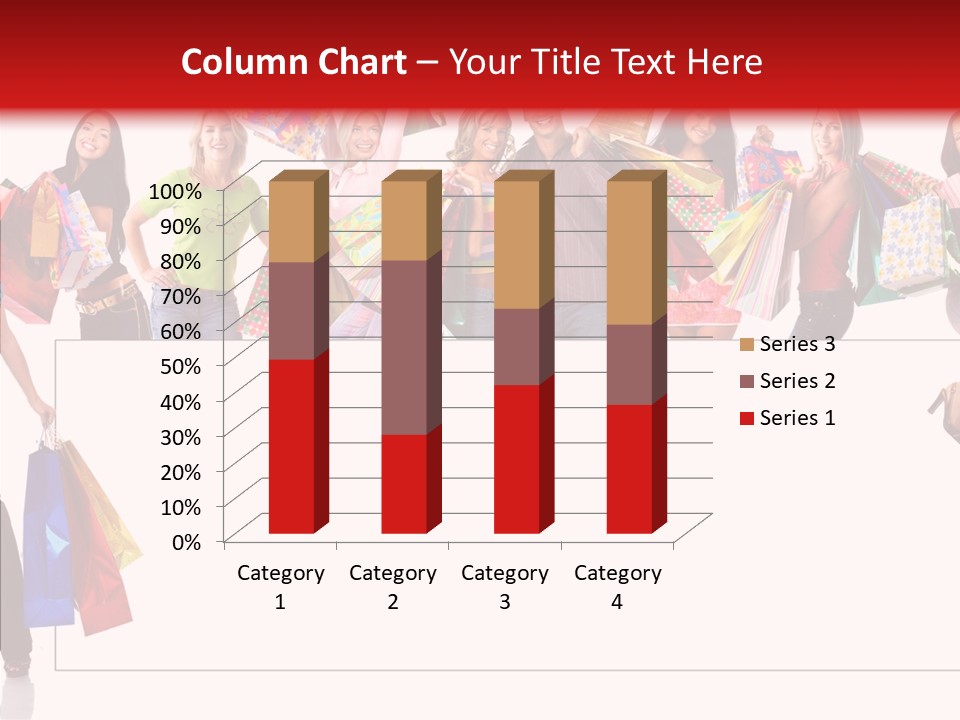 Isolated Lady Shopping PowerPoint Template