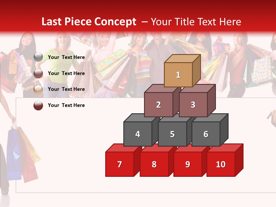 Isolated Lady Shopping PowerPoint Template