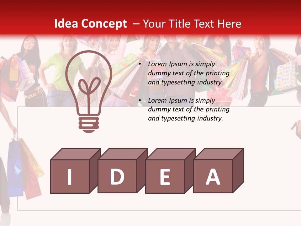 Isolated Lady Shopping PowerPoint Template