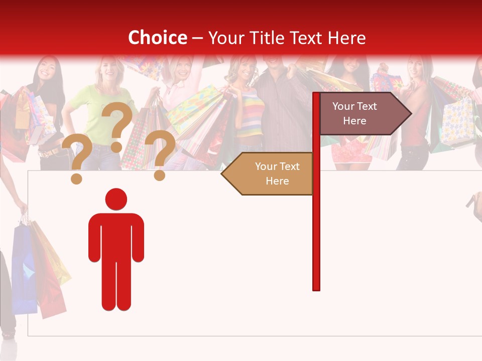Isolated Lady Shopping PowerPoint Template