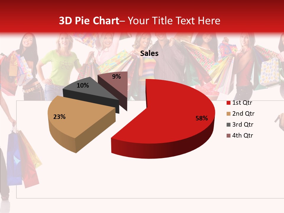 Isolated Lady Shopping PowerPoint Template