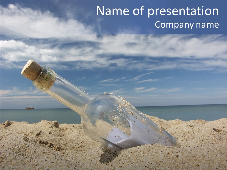 Sos Bottle Seaside PowerPoint Template