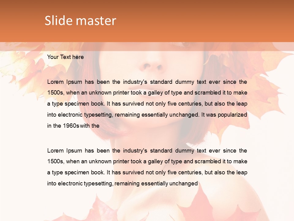 Leaf Wreath Isolated PowerPoint Template