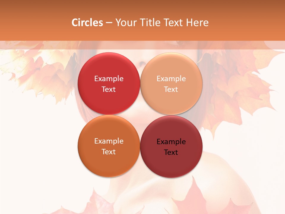 Leaf Wreath Isolated PowerPoint Template
