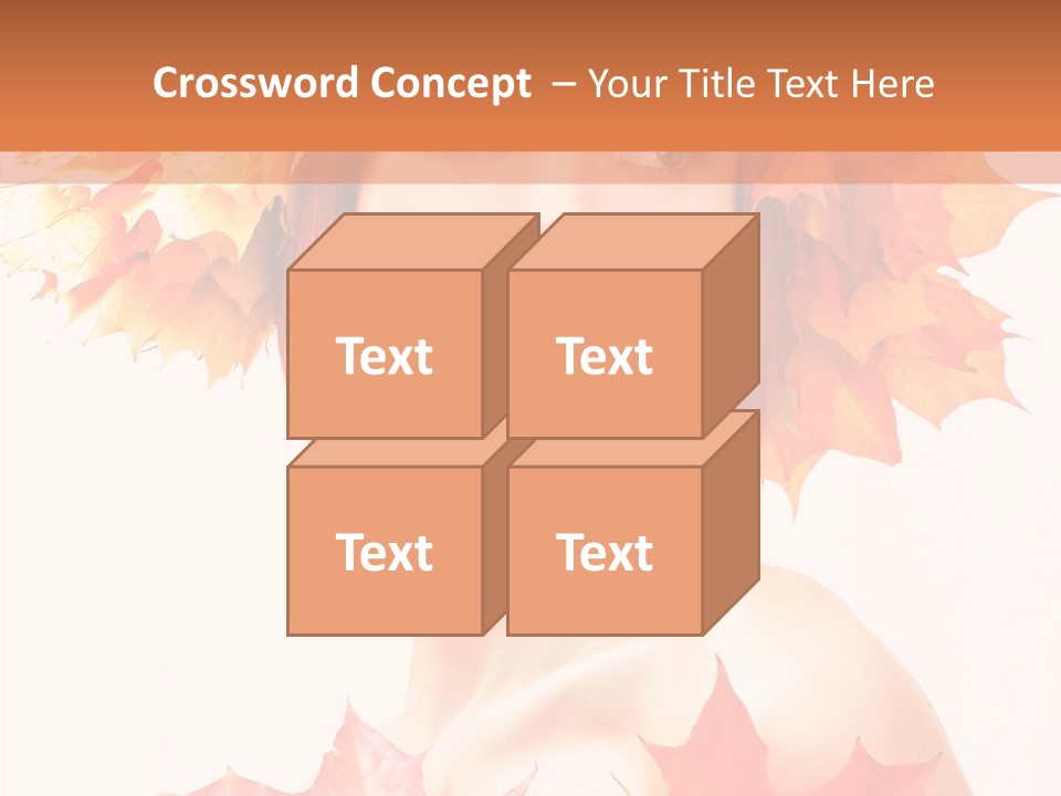Leaf Wreath Isolated PowerPoint Template
