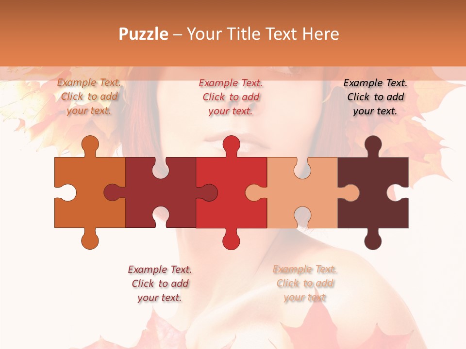 Leaf Wreath Isolated PowerPoint Template