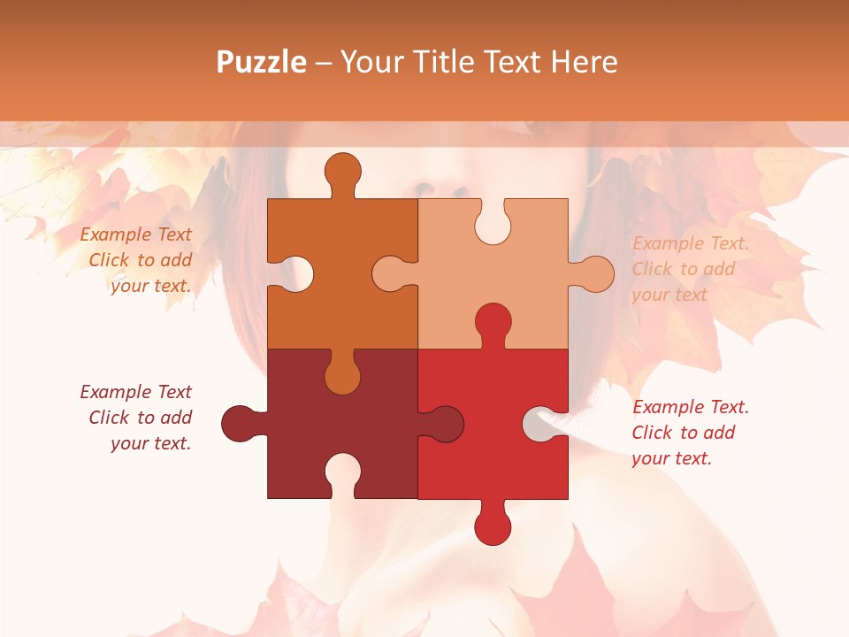 Leaf Wreath Isolated PowerPoint Template