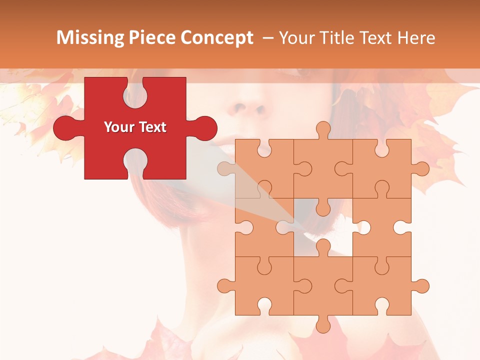 Leaf Wreath Isolated PowerPoint Template