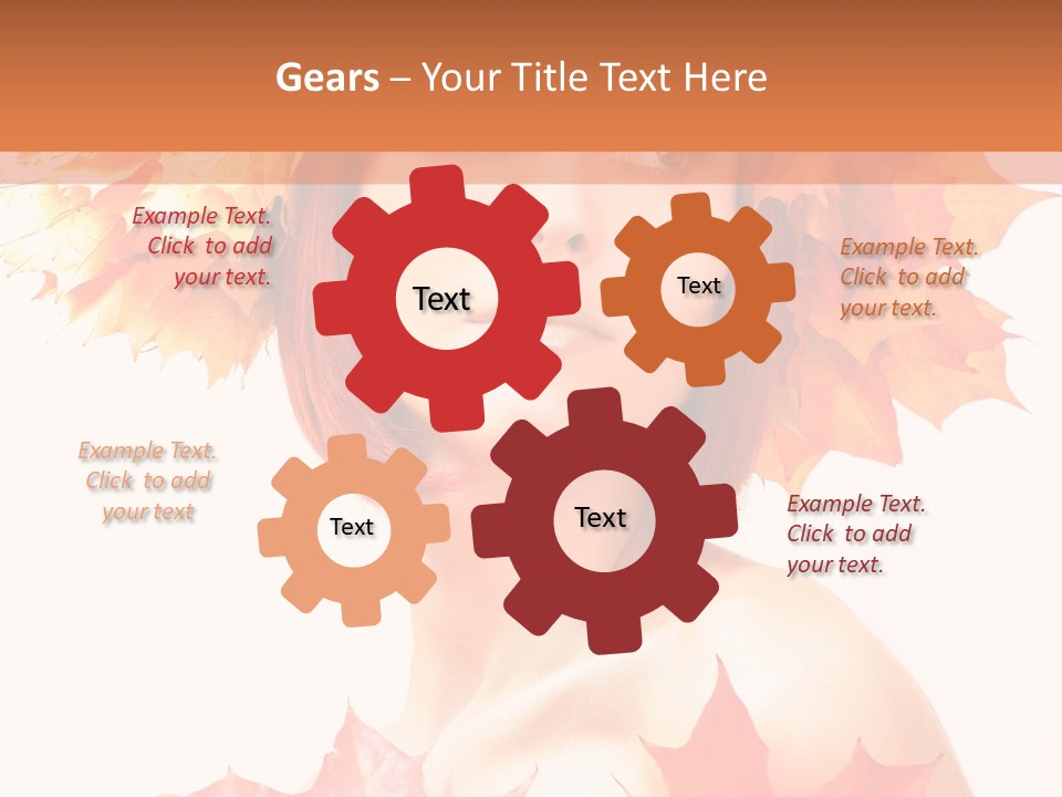 Leaf Wreath Isolated PowerPoint Template