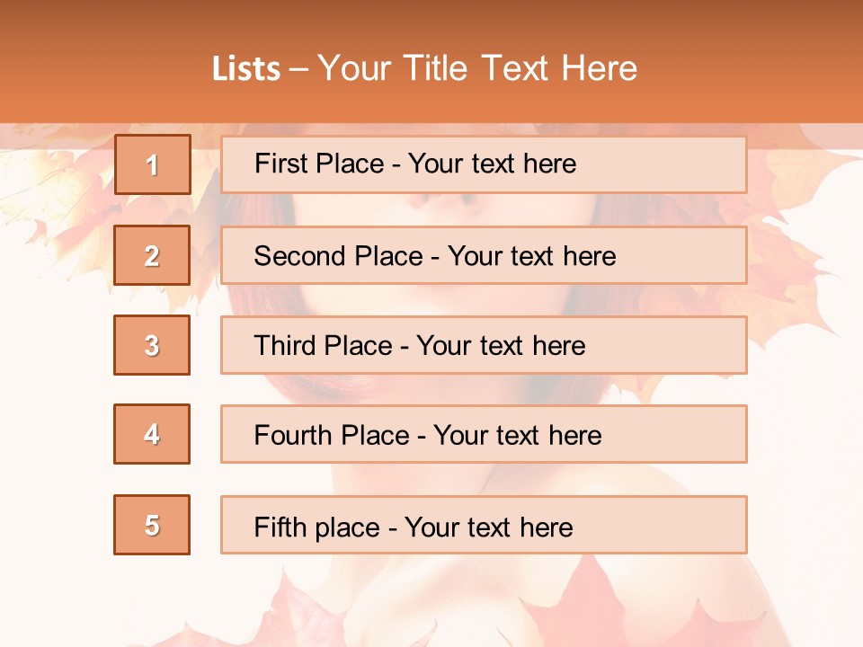 Leaf Wreath Isolated PowerPoint Template