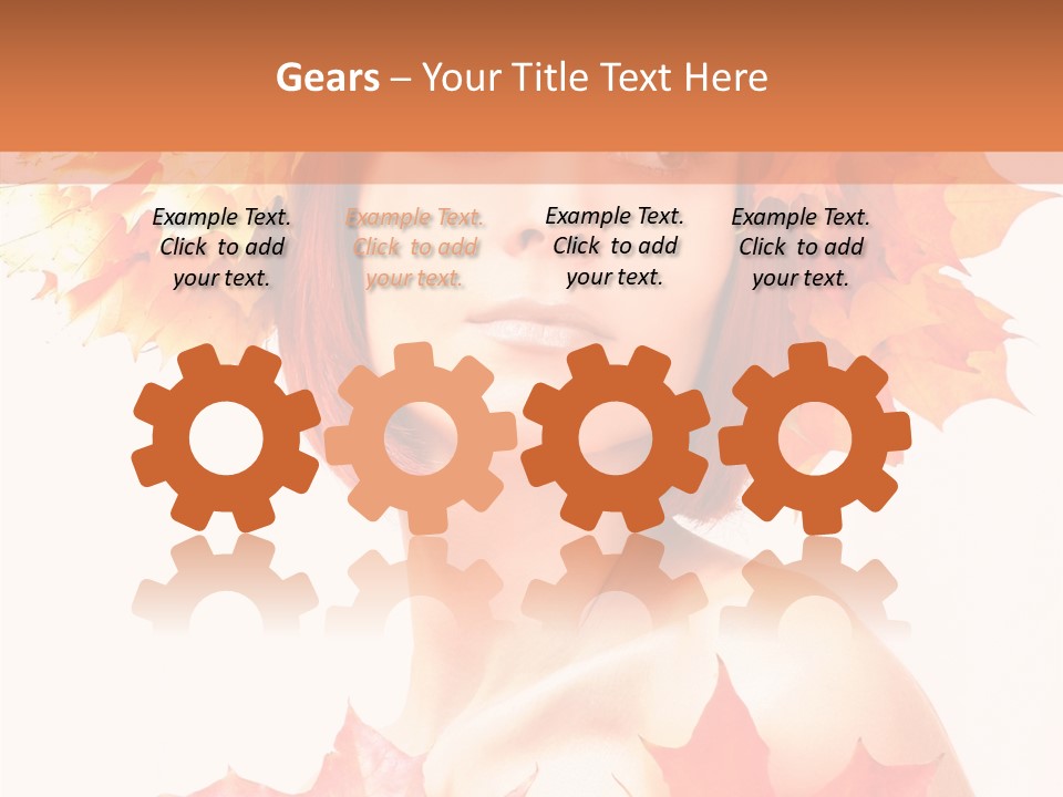 Leaf Wreath Isolated PowerPoint Template