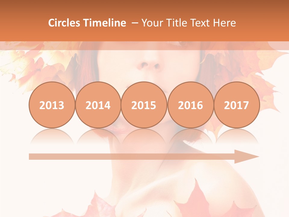 Leaf Wreath Isolated PowerPoint Template
