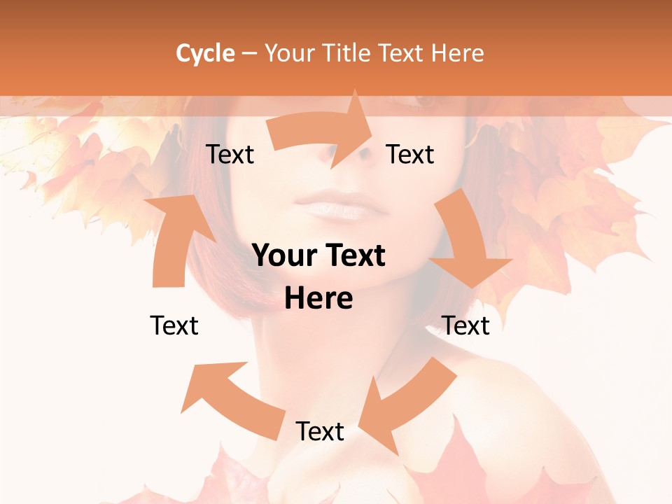 Leaf Wreath Isolated PowerPoint Template