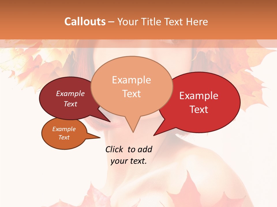 Leaf Wreath Isolated PowerPoint Template