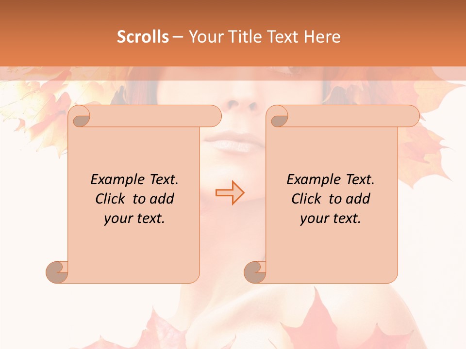 Leaf Wreath Isolated PowerPoint Template