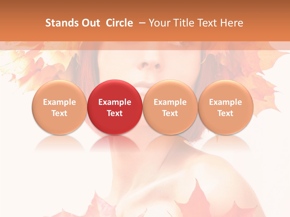 Leaf Wreath Isolated PowerPoint Template