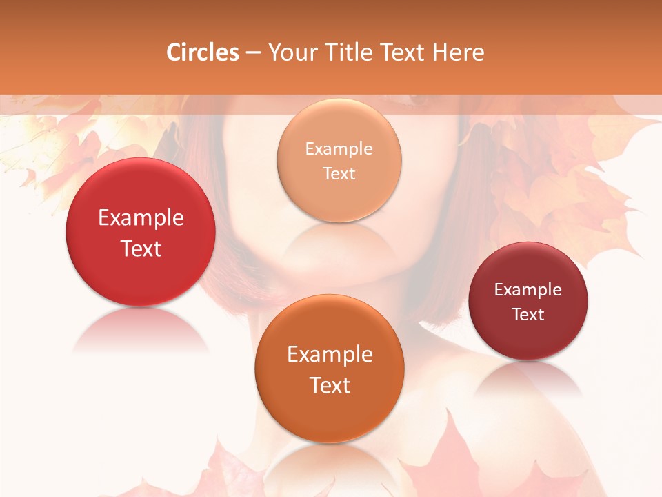 Leaf Wreath Isolated PowerPoint Template