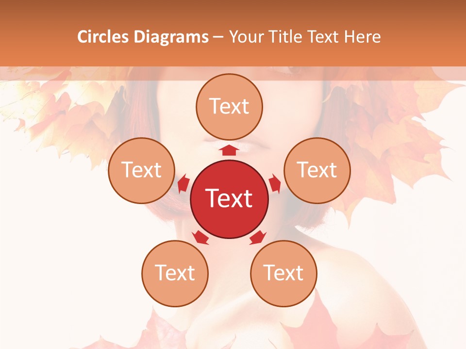 Leaf Wreath Isolated PowerPoint Template