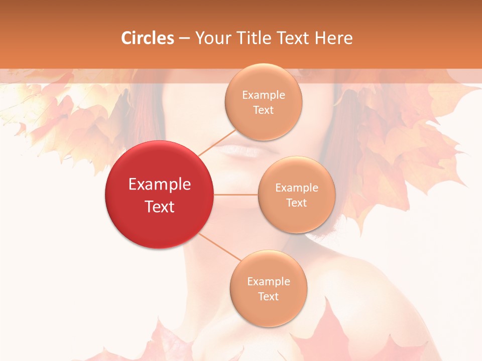 Leaf Wreath Isolated PowerPoint Template