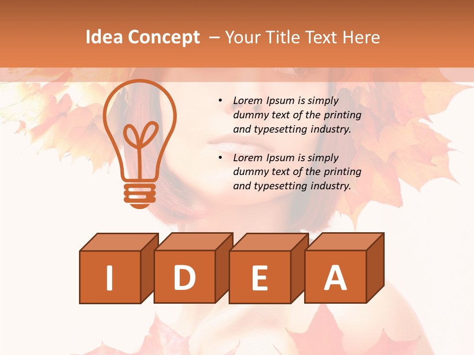Leaf Wreath Isolated PowerPoint Template