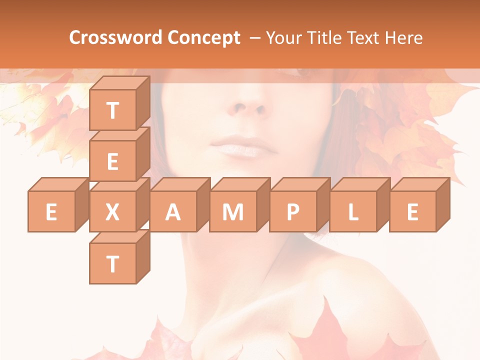 Leaf Wreath Isolated PowerPoint Template