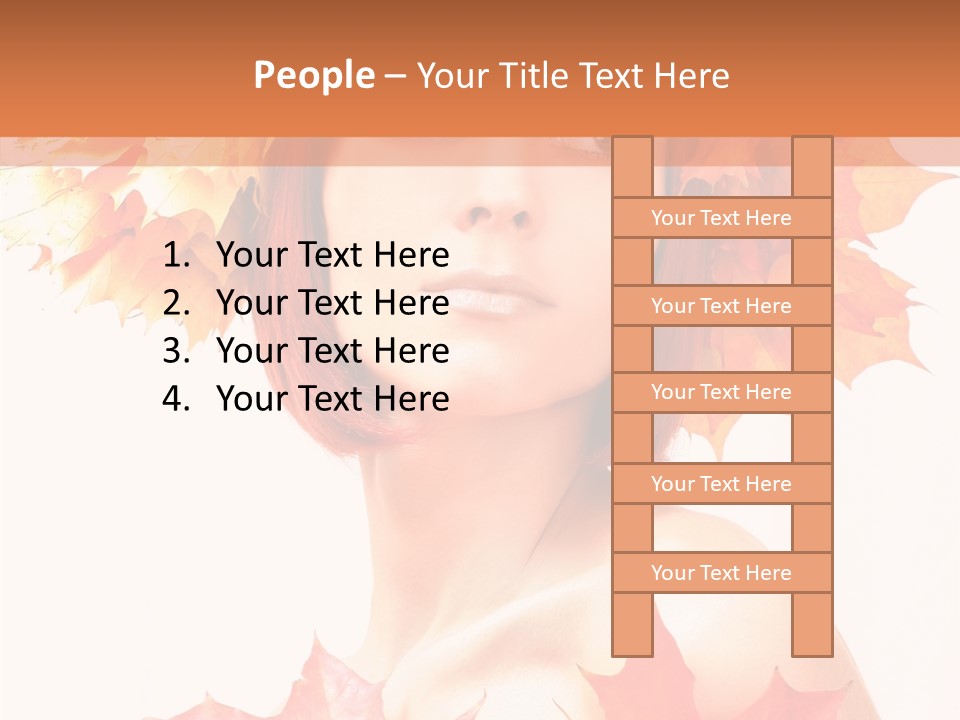 Leaf Wreath Isolated PowerPoint Template