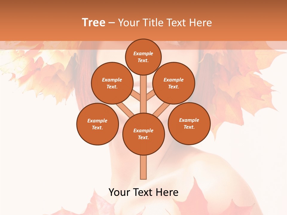 Leaf Wreath Isolated PowerPoint Template