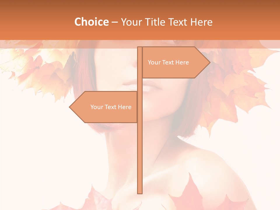 Leaf Wreath Isolated PowerPoint Template