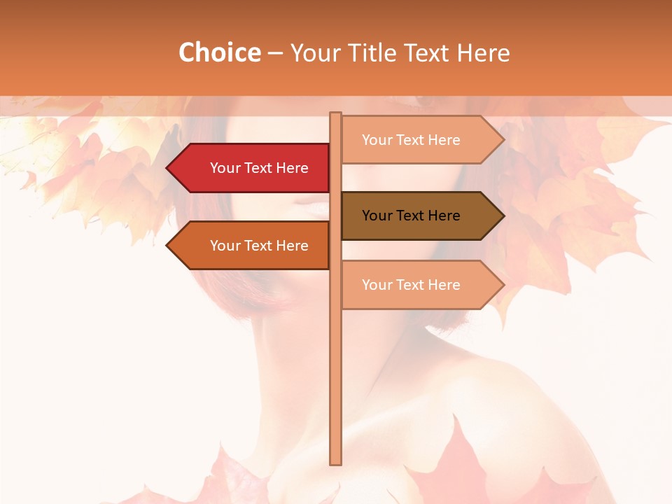 Leaf Wreath Isolated PowerPoint Template