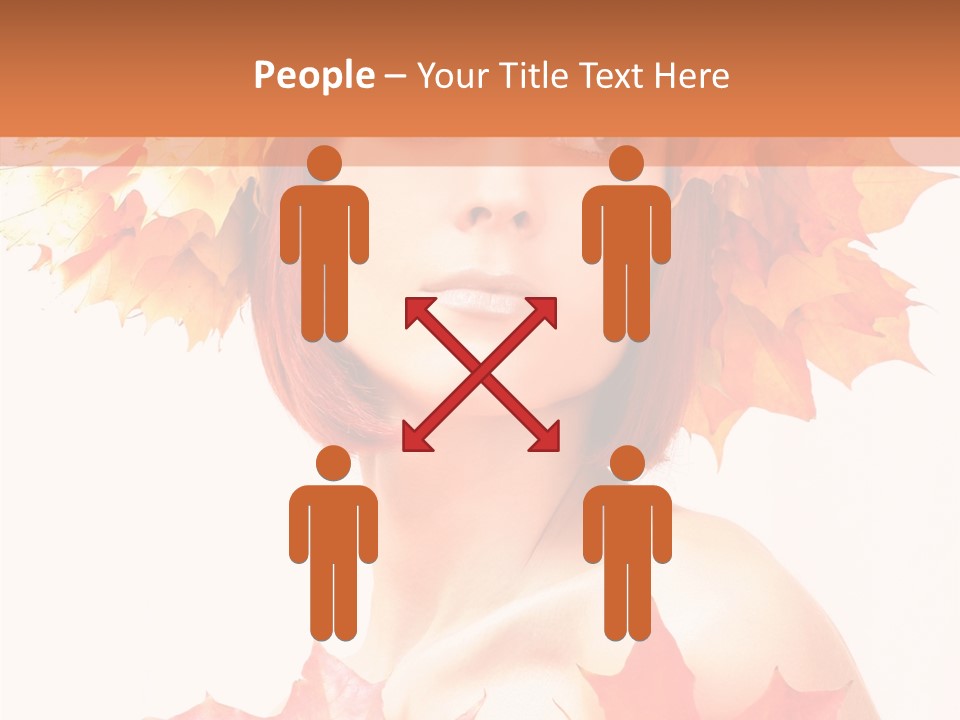 Leaf Wreath Isolated PowerPoint Template