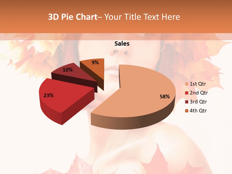 Leaf Wreath Isolated PowerPoint Template