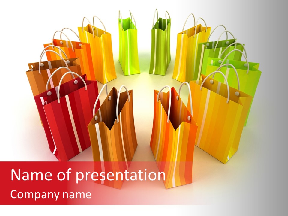 Illustration Consumerism Striped PowerPoint Template