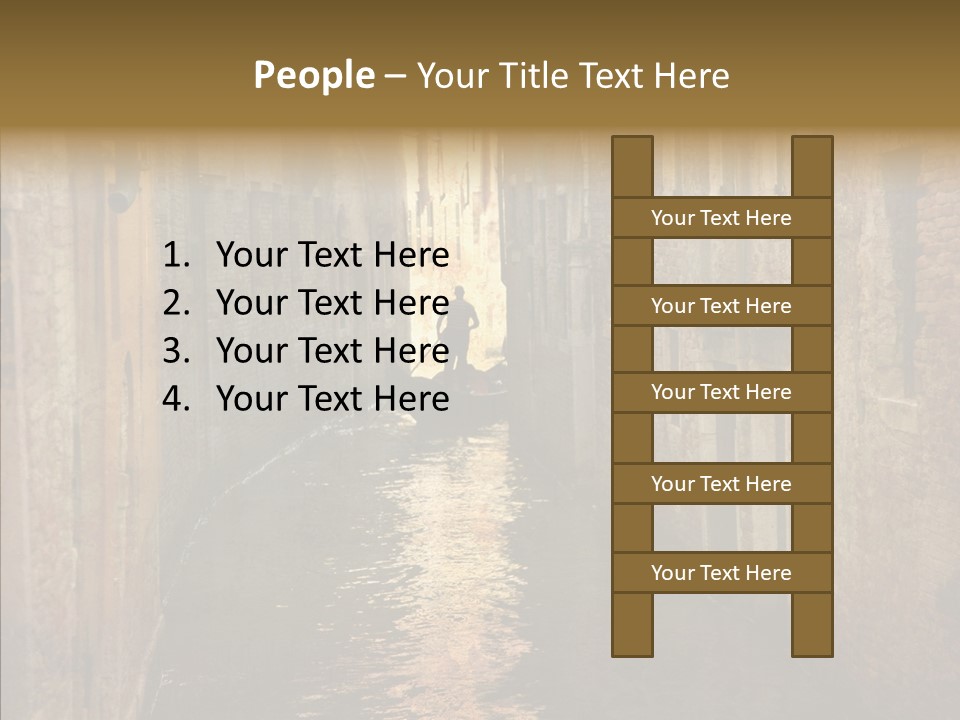Vintage Stained Gondolier PowerPoint Template