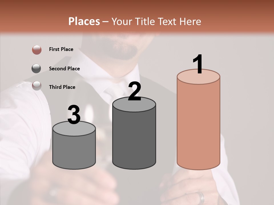 Romantic Tuxedo Servant PowerPoint Template