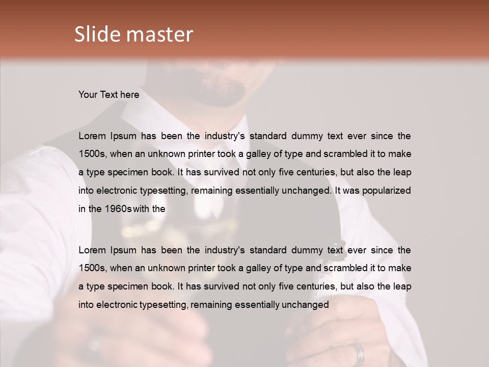 Romantic Tuxedo Servant PowerPoint Template