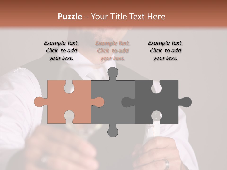 Romantic Tuxedo Servant PowerPoint Template