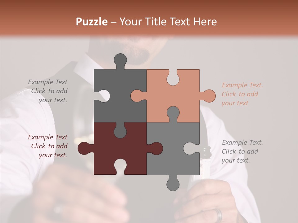 Romantic Tuxedo Servant PowerPoint Template