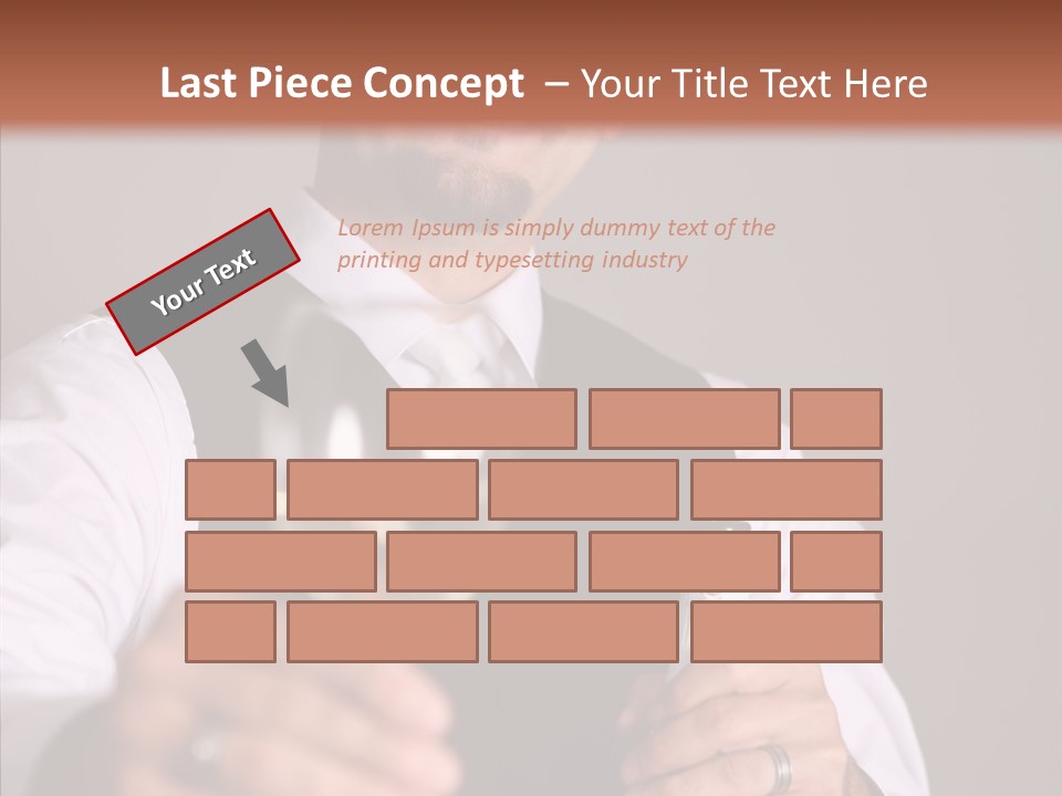 Romantic Tuxedo Servant PowerPoint Template