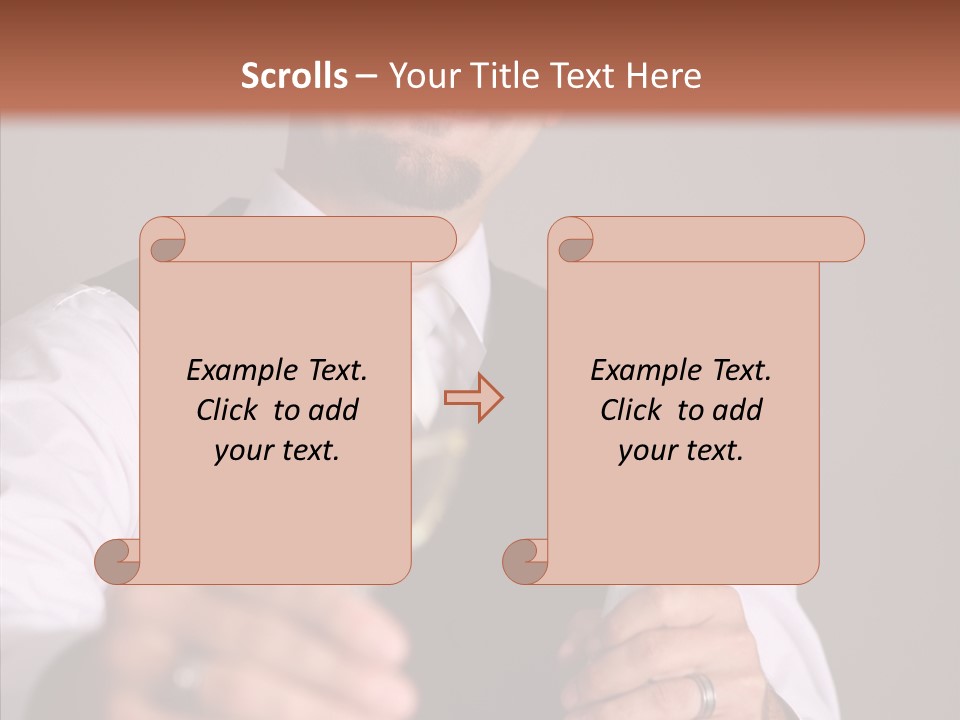 Romantic Tuxedo Servant PowerPoint Template