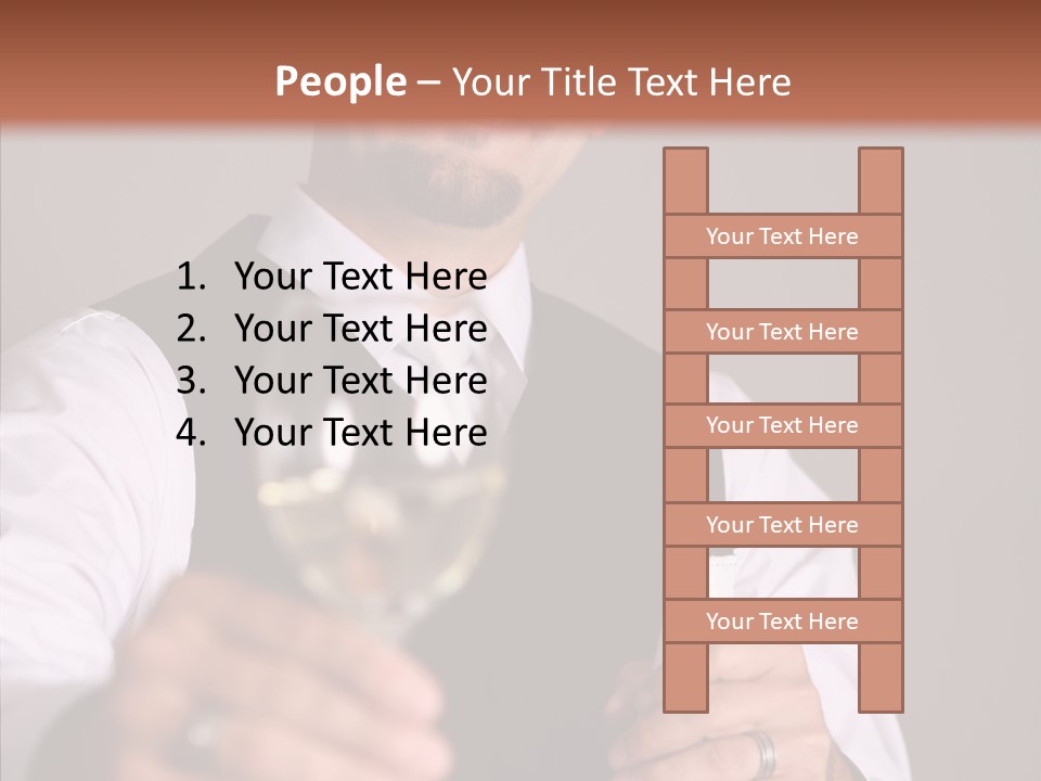 Romantic Tuxedo Servant PowerPoint Template