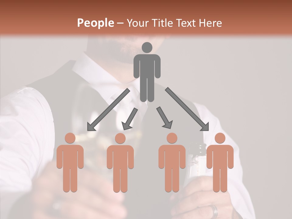 Romantic Tuxedo Servant PowerPoint Template