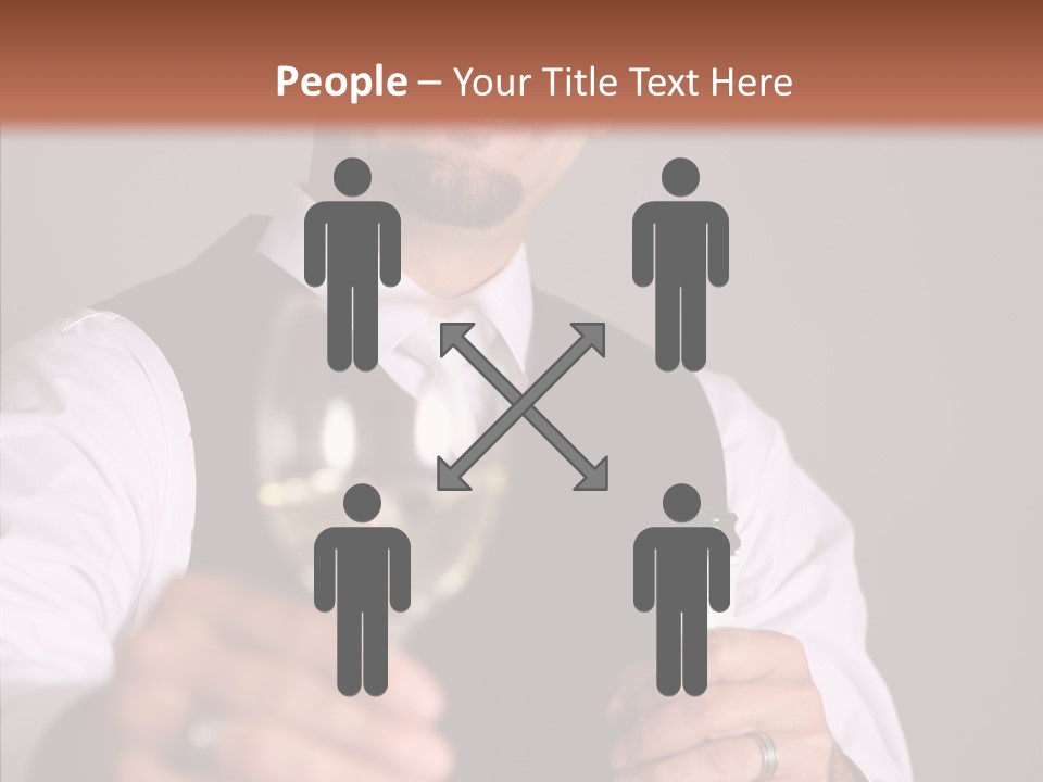 Romantic Tuxedo Servant PowerPoint Template