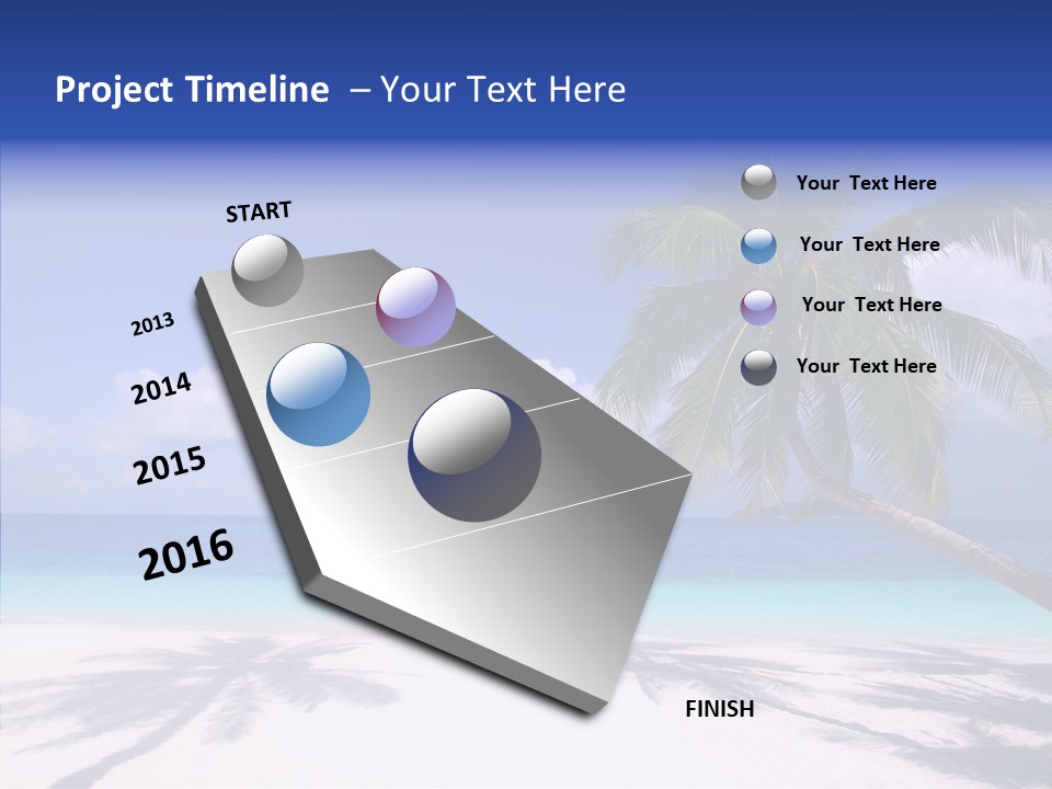 Turquoise Shore Solitude PowerPoint Template