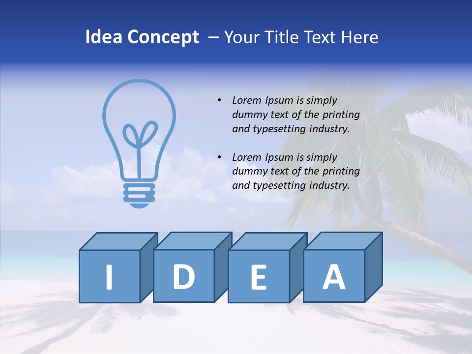 Turquoise Shore Solitude PowerPoint Template