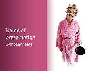 Pink Homemaker Lady PowerPoint Template